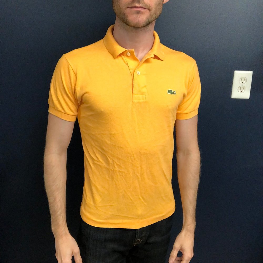 Lacoste light orange 2 button short sleeve polo